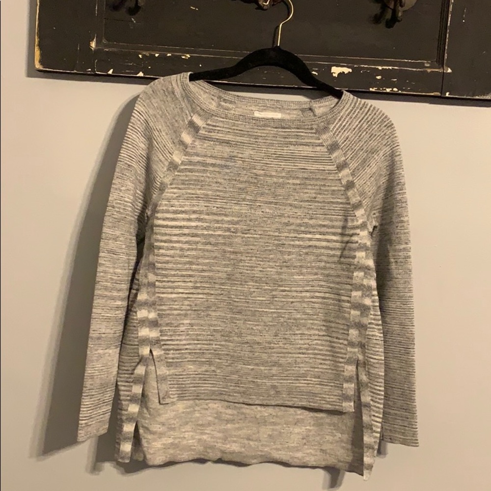 Hi low grey and black sweater